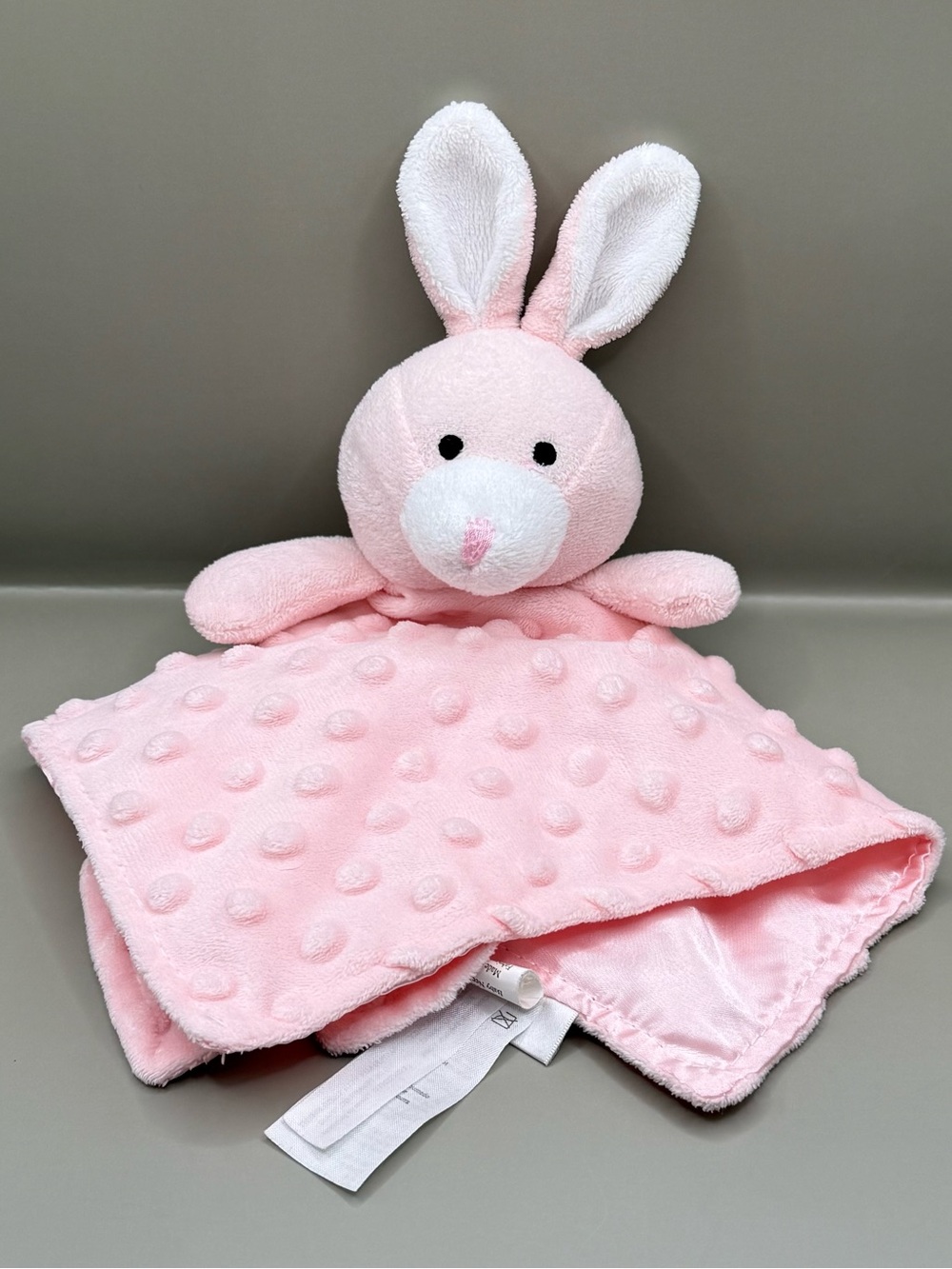 Elegant Baby Bunny Lovey Security Blanket Soother Plush Stuffed Animal